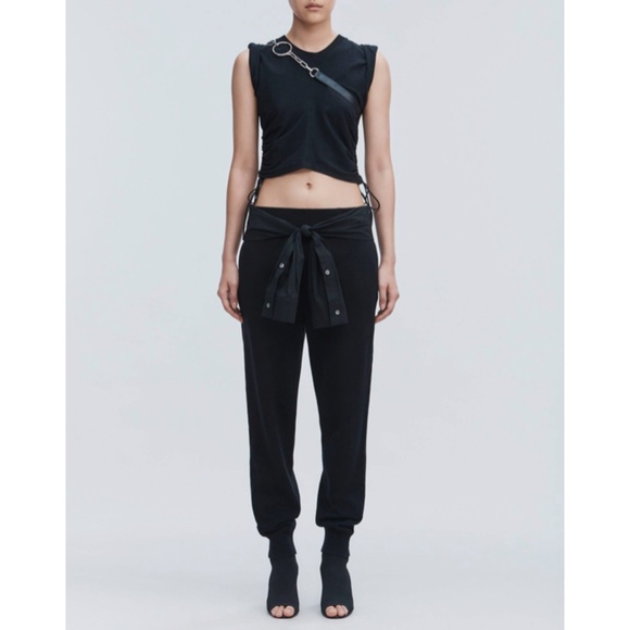 NEW Alexander Wang Wash and Go Twist Crop Top with Side Ties Black XS - Picture 11 of 17